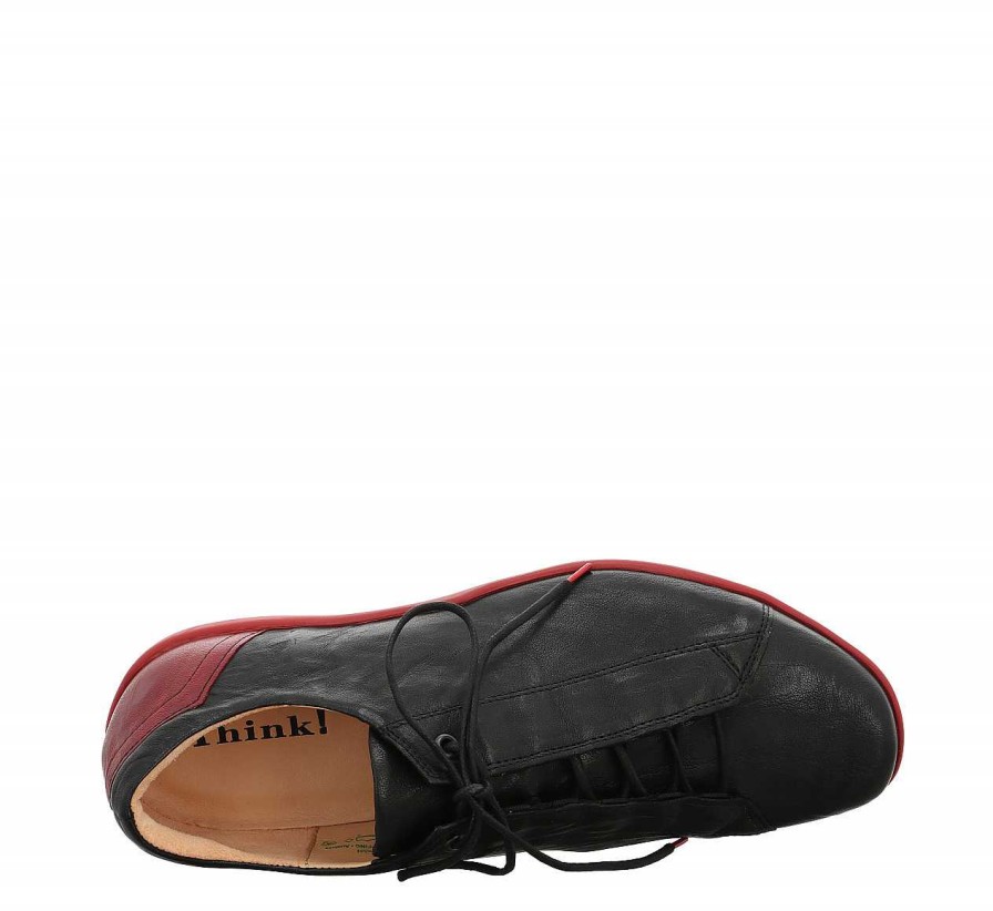 Low Shoes | Think Low Shoes Stone Lace Up Shoe - Black/Combi