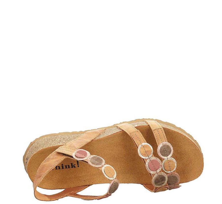 Sandals | Think Sandals Koak Strap Sandal - Tan/Combi